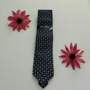 ⬇️$50 Nautica Rope Neat Print Neck Tie 100% Silk